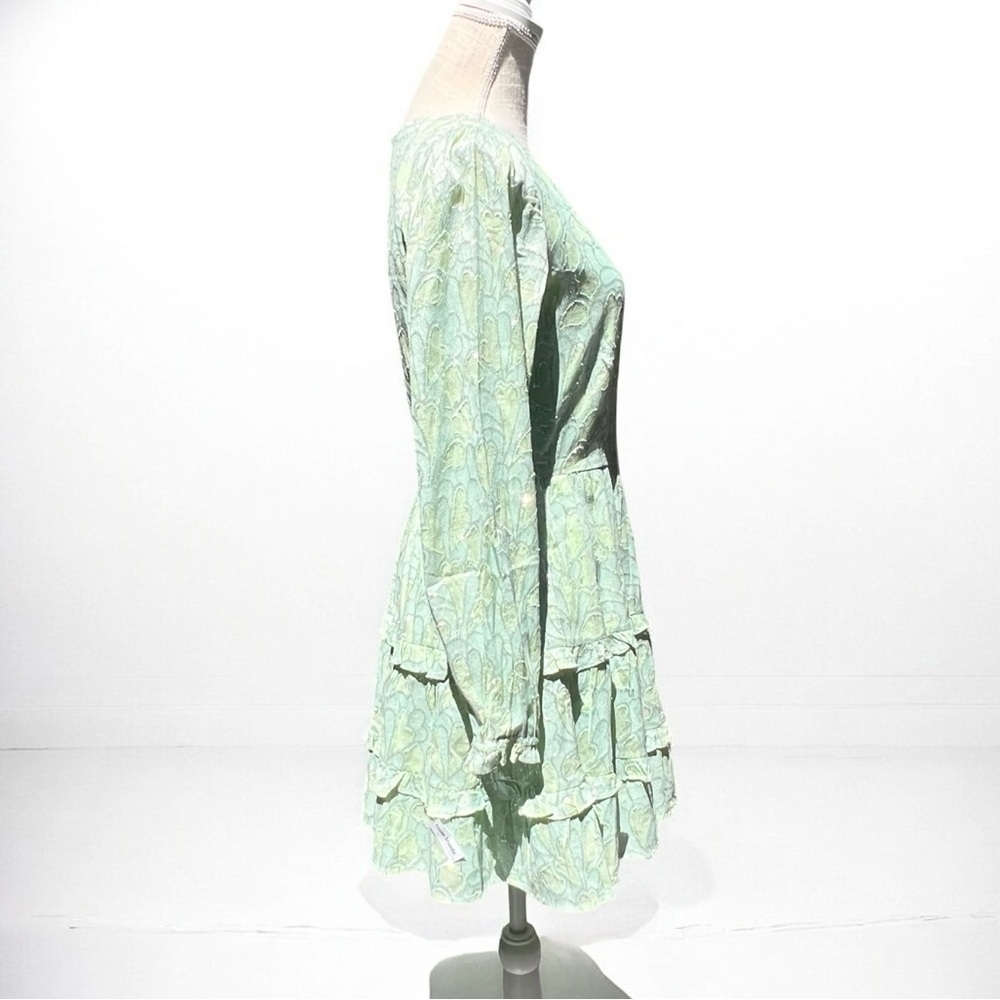 🌻Roller Rabbit Clermont Nori Tiered Dress – Size Small, Mint Green with Silver - Picture 8 of 11